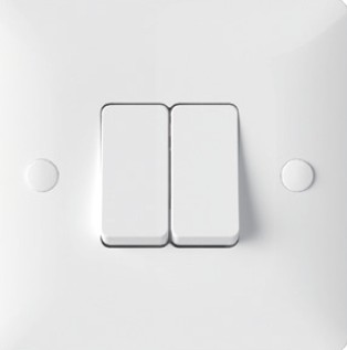 Switch FC303Q - 2 Gang 1 Way, White