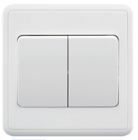 Plate Switch FC303W - 2 Gang 1 Way (Big Button), White - Elite Elegance