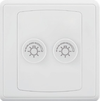 Dimmer Switch FC353 - 2 Gang 250W, White - Elite Elegance