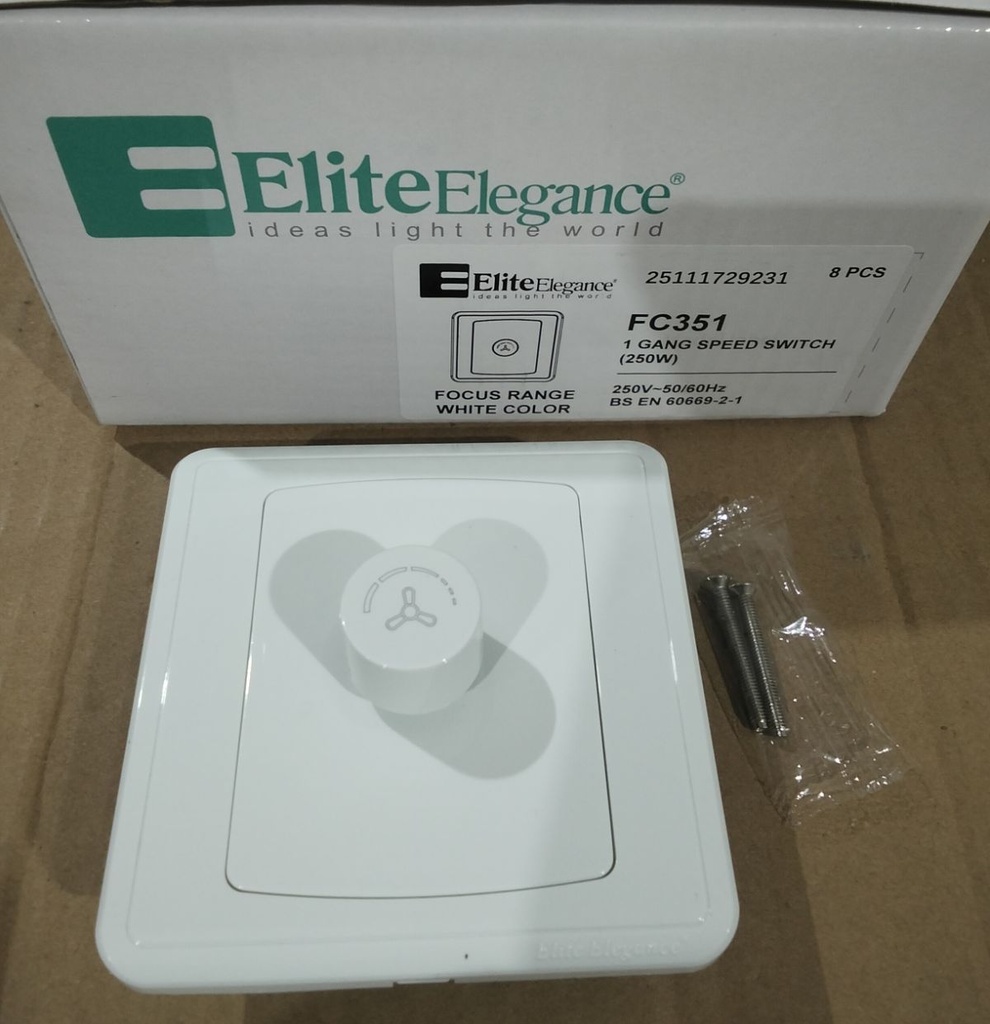 Speed Switch FC351 - 1 Gang 250W, White
