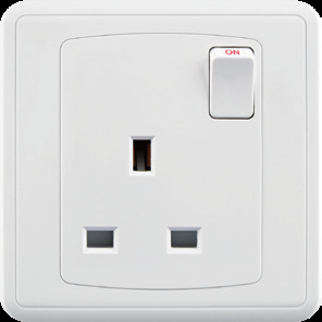 Switched Socket, Single Pole FC405Q - 1 Gang, White - Elite Elegance