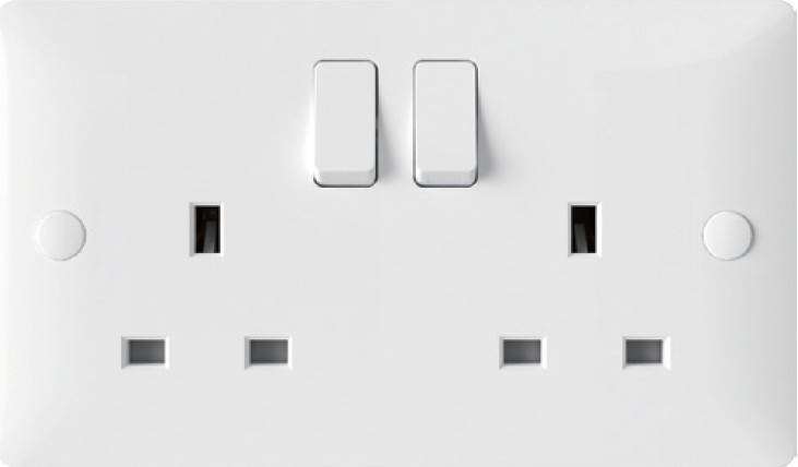 Switch Socket FC406Q - 2 Gang, White