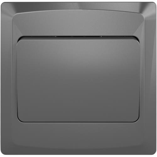 Plate Switch FC301WSH - 1 Gang 2 Way (Wide Button), Grey - Elite Elegance