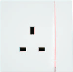EliteElegance-Switch Socket 41405E  - 13A, 1 Gang SP, White 