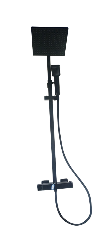  , 9 inch ABS rain shower ABS hand shower Stainless steel shower pipe 1.5m shower hose Thermostatic mixer body Zinc alloy handle SUS 304 connector and wall cup"