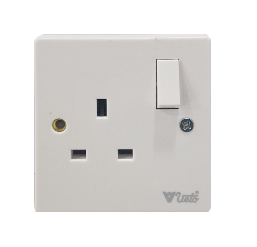 Switched Socket, Single Pole SWS-QW-009 - 13A 1 Gang, White