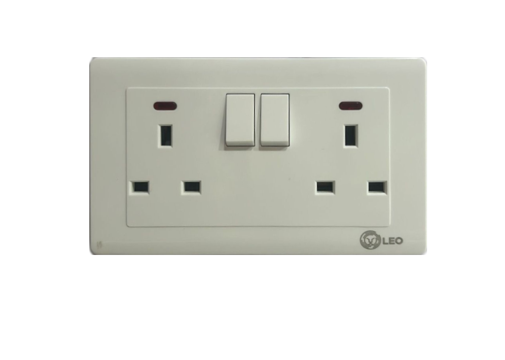 Double 3Pin Socket, LK4057, White