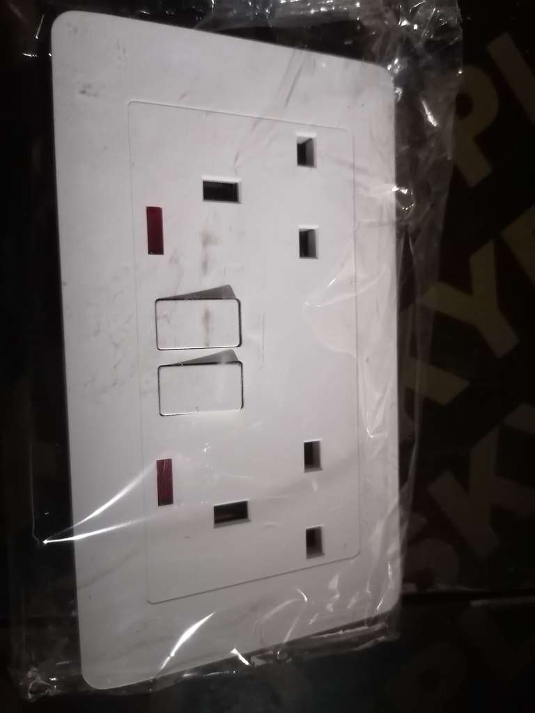 Double 3Pin Socket, LK4057, White