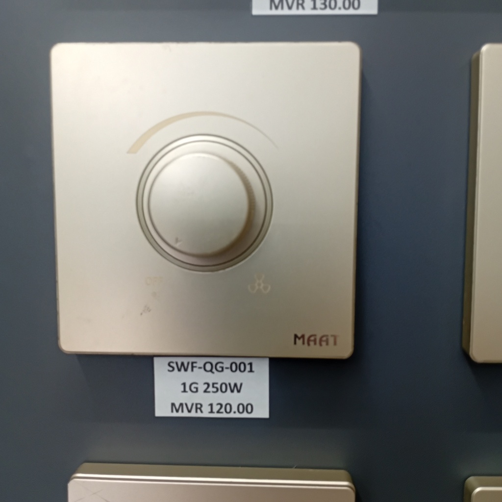 1 GANG CV FAN DIMMER 250W  GOLD PLATE
Box Code:  Q5CTS-250