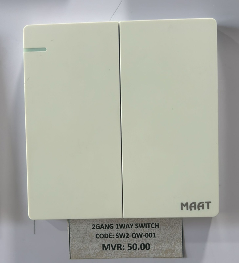 2GANG 1WAY SWITCH  WHITE  
Box Code: METQ52Q/1Y