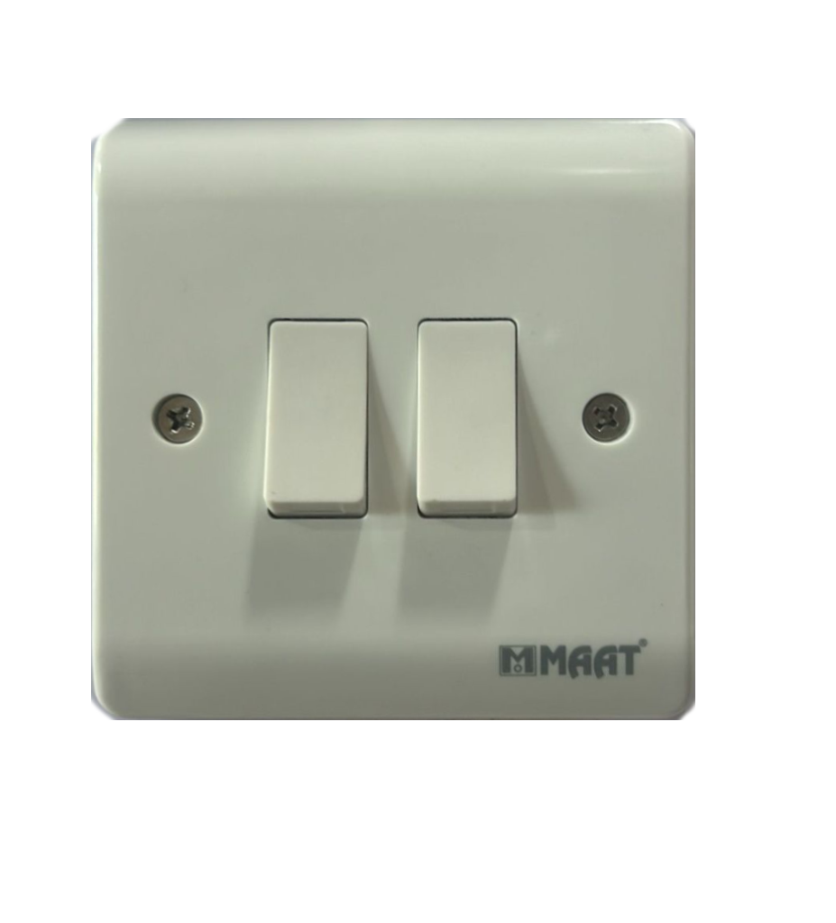 2 GANG 1 WAY SWITCH  WHITE
Box Code: Z303