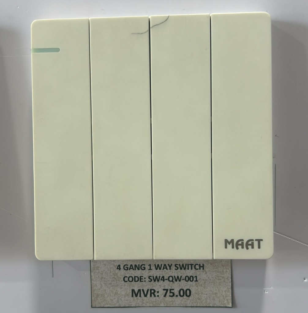 4 GANG 1 WAY SWITCH   WHITE   SW4-QW-001
 Box Code: METQ54Q/1Y