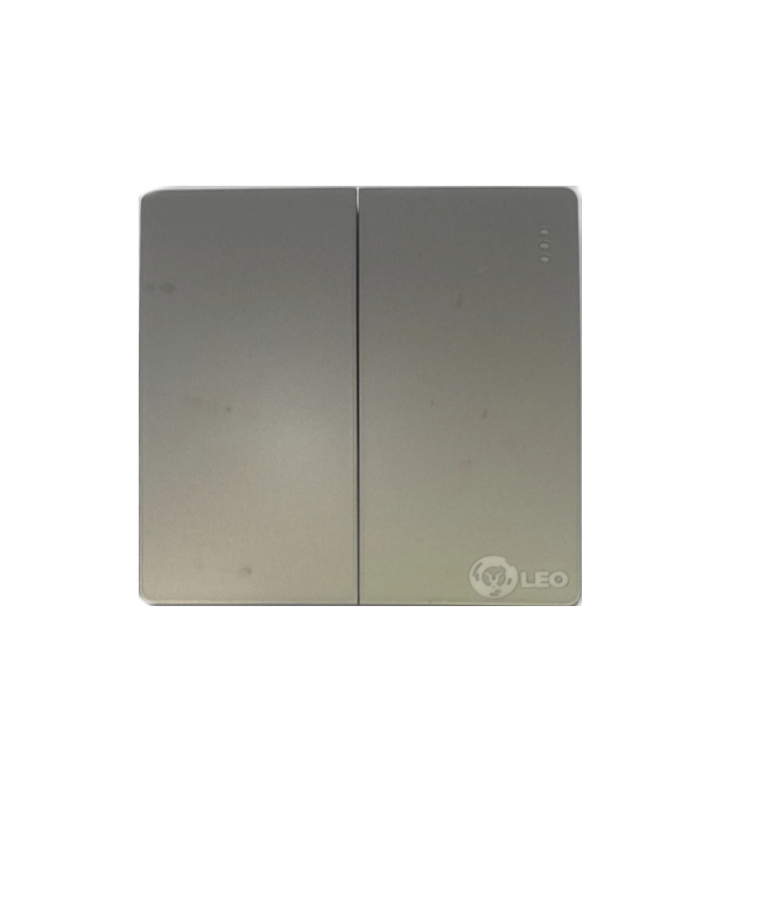 Switch - 2gang 1way D2003 86x86mm 16A250V grey color