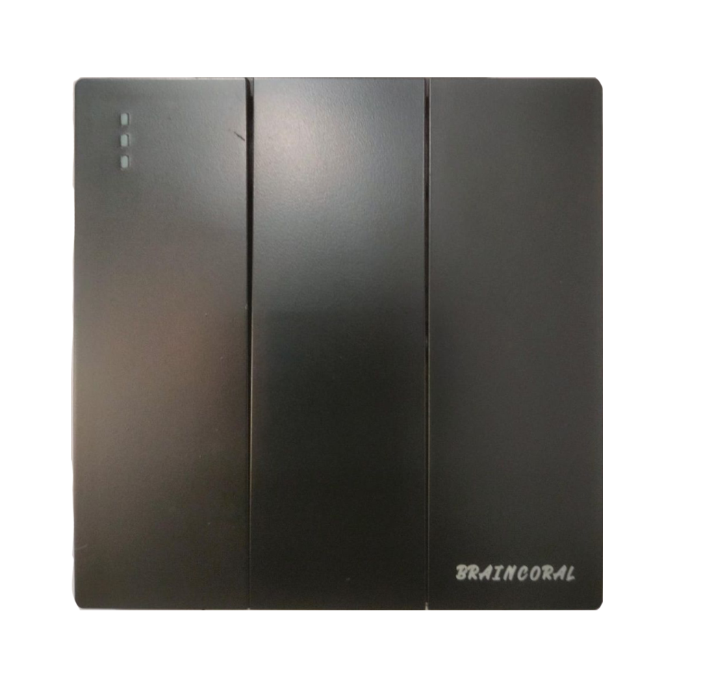 Switch - 3gang 1way LK4005 86x86mm 10A250V, Black