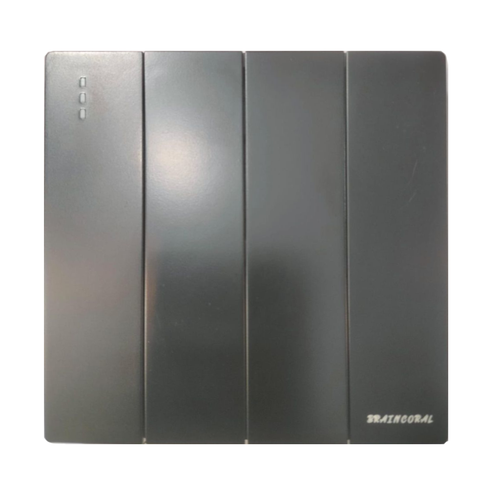 Switch - 4gang 1way LK4007 86x86mm 10A250V, Black