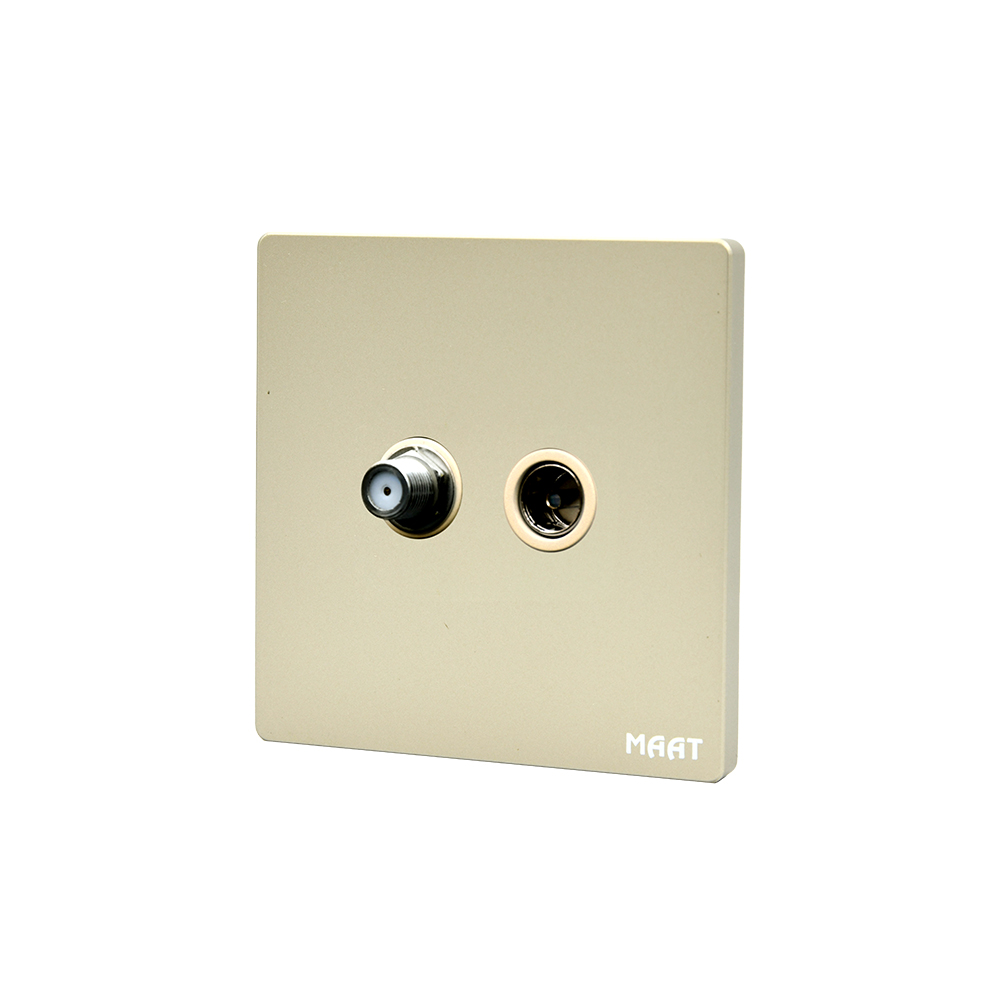2 Gang Sat & TV Socket Gold Plated Q5CWXTV/BLTV MMAAT