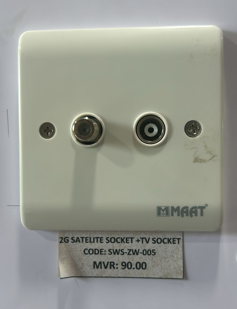 2G SATELITE SOCKET WHITE +TV SOCKET
Box Code:  Z468