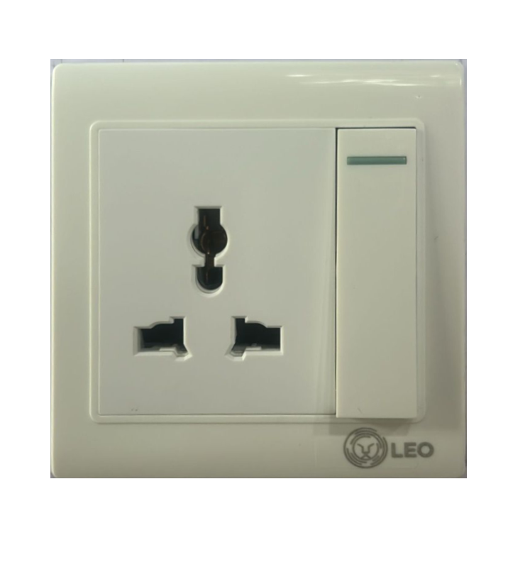 Three Pin - 1gang 1way + 3pin universal socket, LK4047B