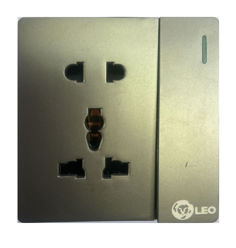 Three Pin - 1gang 1way +2+3pin universal socket D2050,,86x86mm 16A250V