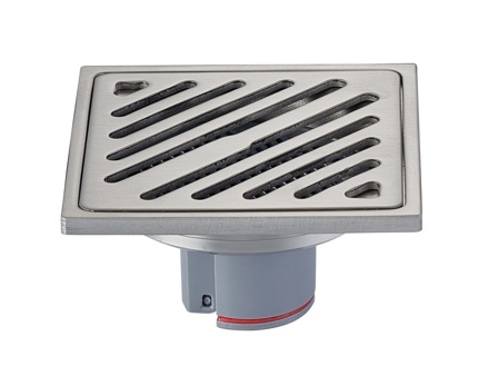 Bathroom Floor Drainer - Nickel Brushed Plated 10 x 10CM ( Central Hole )