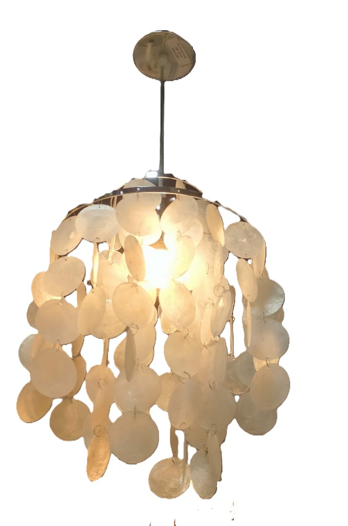 Aqua Draped Sea Glass Disc Pendent Lamp VL LIGHT