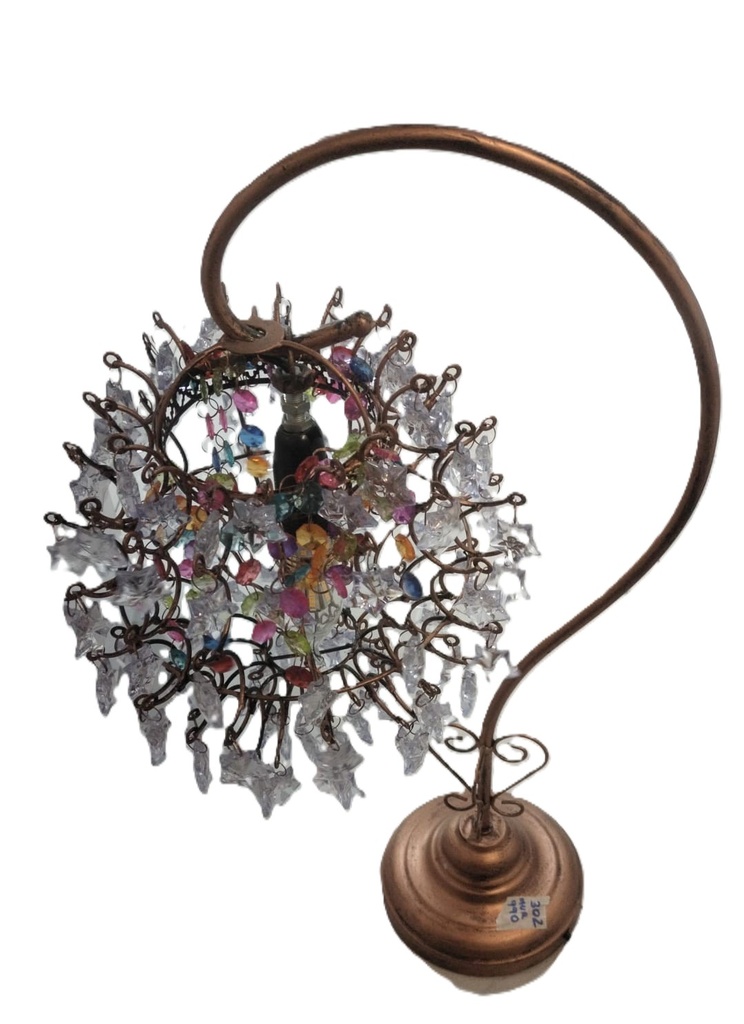 Lamp A-122V# Lampshade: 24cm Base: 13cm Materials: Hand Beading, Iron & Acrylic