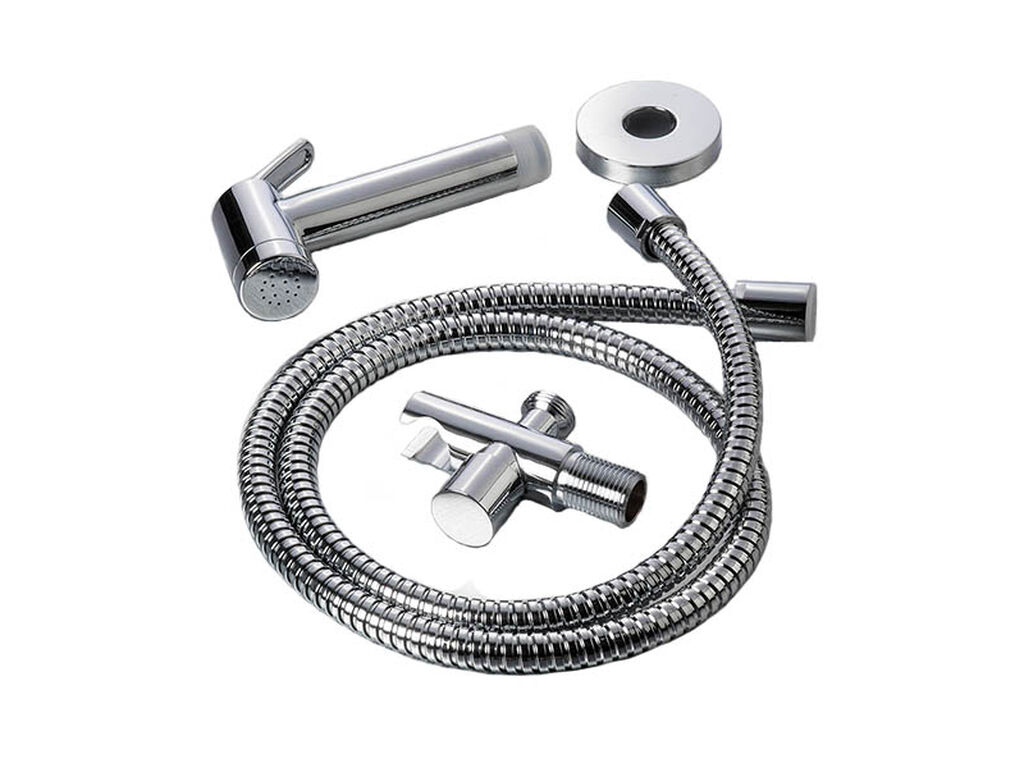 Muslim Shower Set - Brass Shower Valve with holder SUS304 SHOWER sprayer 1.2M SUS304 shower hose - 80553 - Chrome