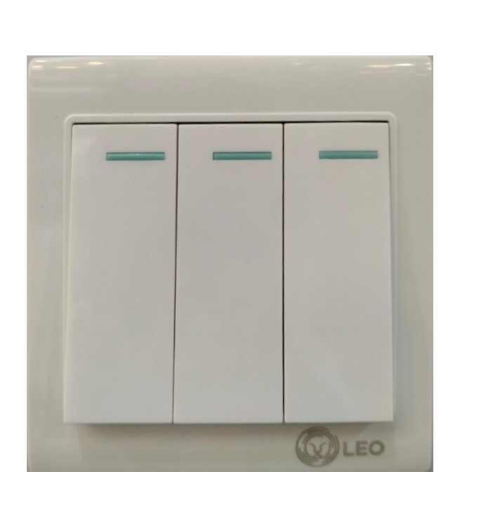 Switch - 3gang 1way LK4005 86x86mm 10A250V