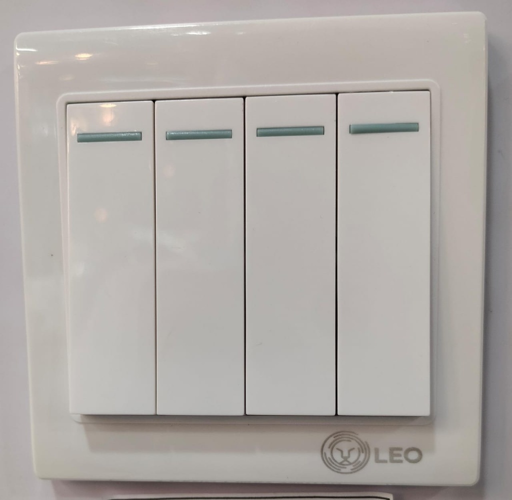 Switch - 4gang 1way LK4007 86x86mm 10A250V