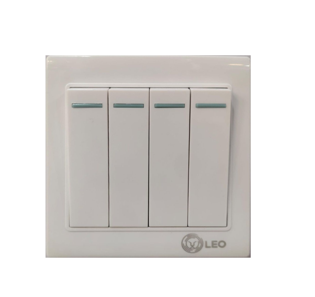 Switch - 4gang 1way LK4007 86x86mm 10A250V