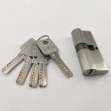 A-70#, door lock, brass, 35+35mm long, with 5 keys