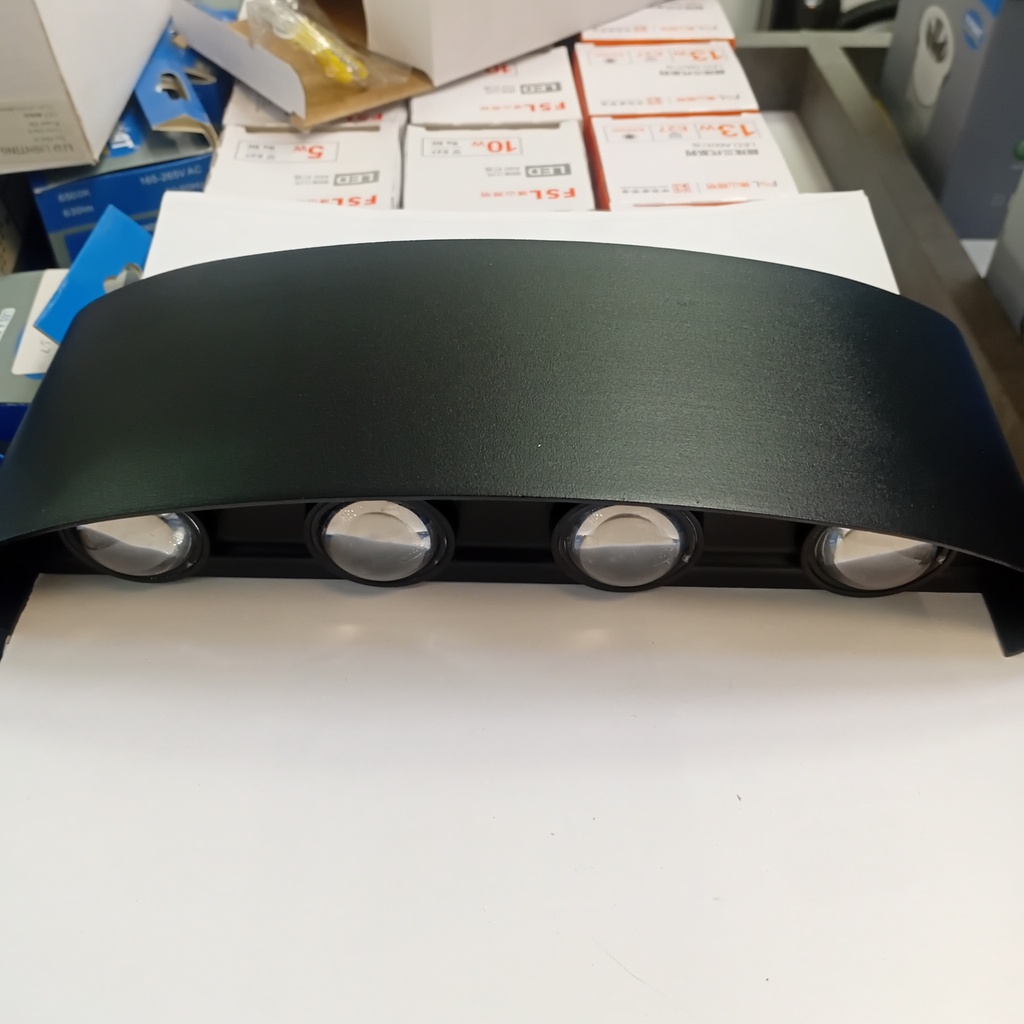 Outdoor light 1042-8#, 8W, 4000K, AC85-265V, Aluminium+PS lens, 220*80*45mm, Black