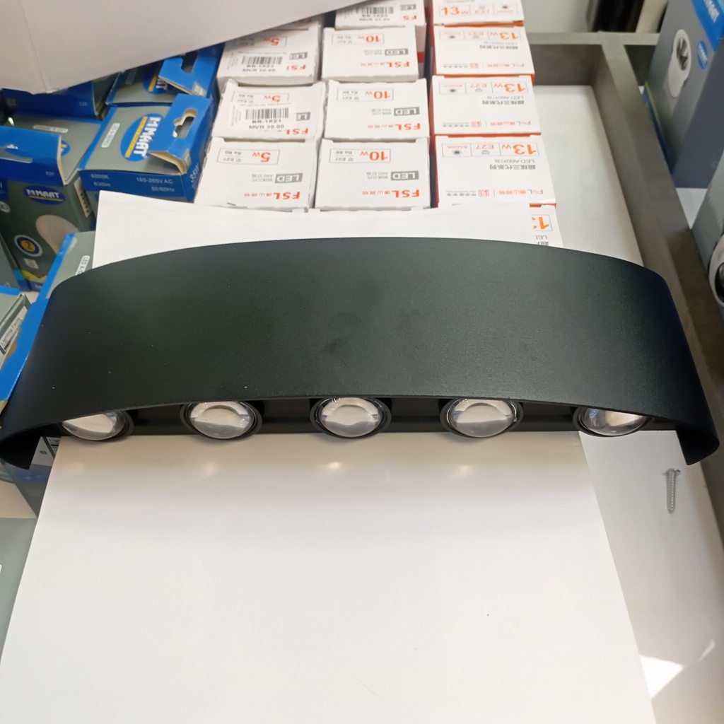 Outdoor light 1042-10#, 10W, 3000K, AC85-265V, Aluminium+PS lens, 320*90*50mm, Black