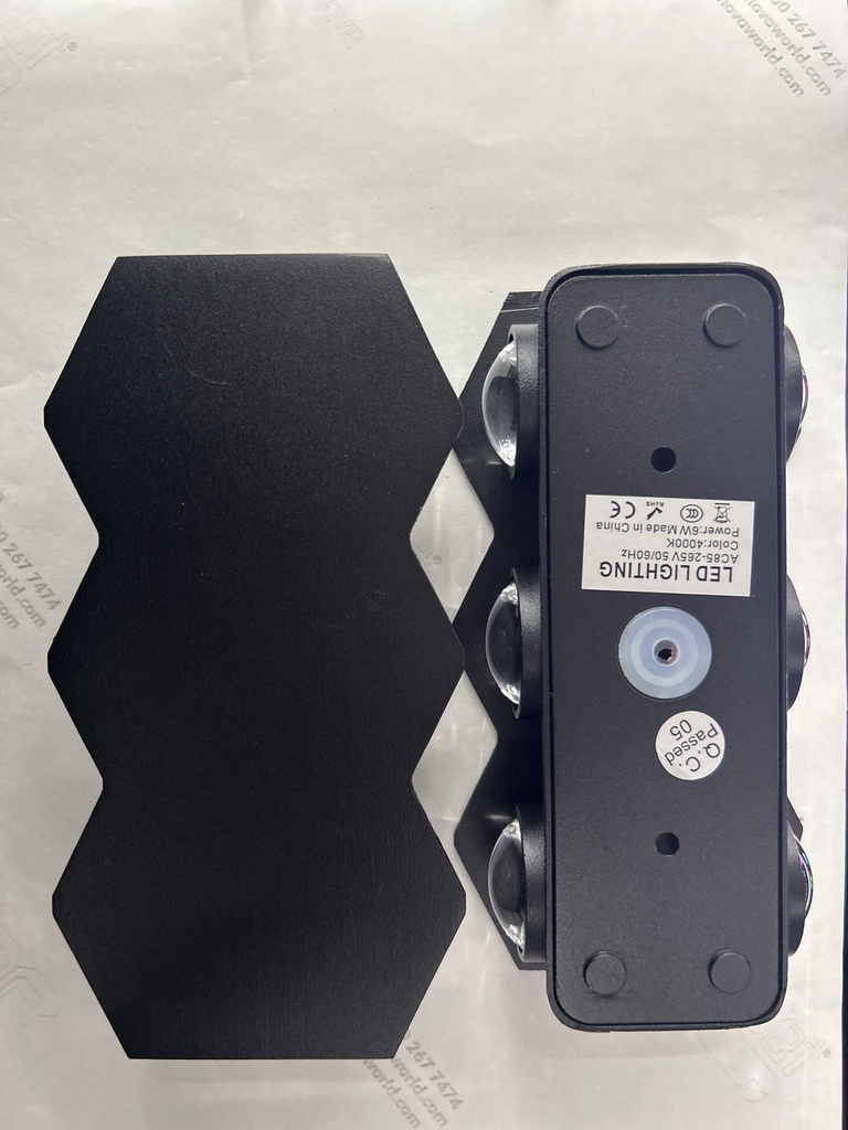 Outdoor light 1109#, 6W, 4000K, AC85-265V, Aluminium+PS lens, 160*80*355mm, Black