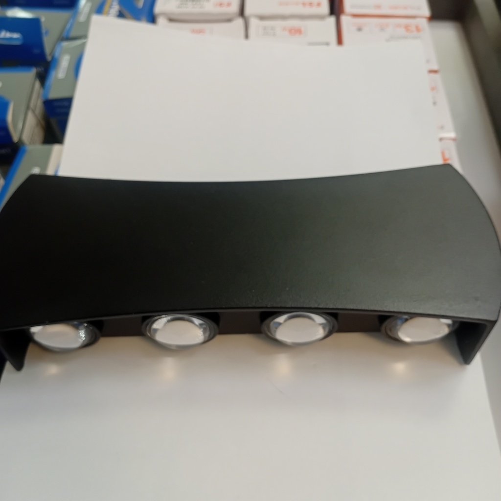 Outdoor light 1112#, 8W, 4000K, AC85-265V, Aluminium+PS lens, 215*82*40mm, Black 