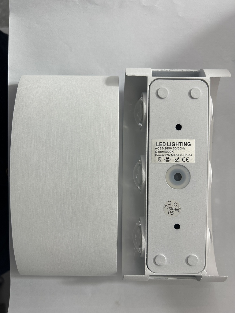 Outdoor light 1042-6#, 6W, 4000K, AC85-265V, Aluminium+PS lens, 170*80*40mm, White