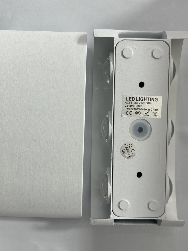 Outdoor light 1042-6#, 6W, 6000K, AC85-265V, Aluminium+PS lens, 170*80*40mm, White