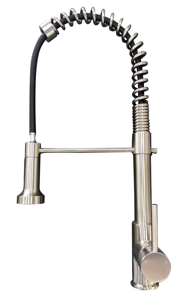 Kitchen Mixer Tap, KNF016BN, H59, Brass Casting Body, Zinc Alloy Handle, 35mm Ceramic Cartdige, G 1/2 60cm, SUS304 Flexible pipes (2pcs)