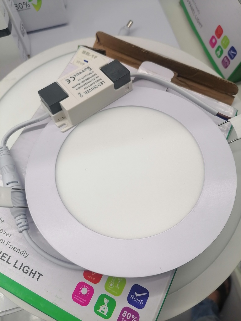 Slim Round Panel, LED, 6500K, 9W, 143mm long