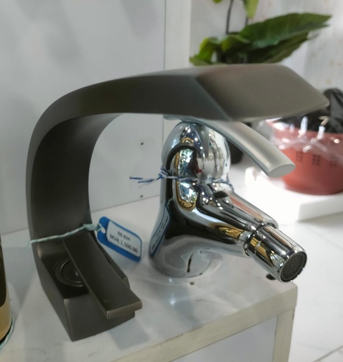 [BR-834] Basin Mixer, Material :brass main body with zinc alloy handle - 02718GM - Gun Metal