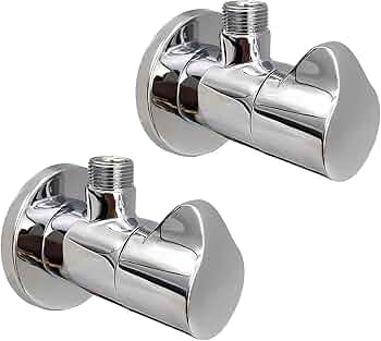 [BR-452] 46001201CH#, angle valve, Chrome, Brass main body, zinc handle SS 304 flange cup