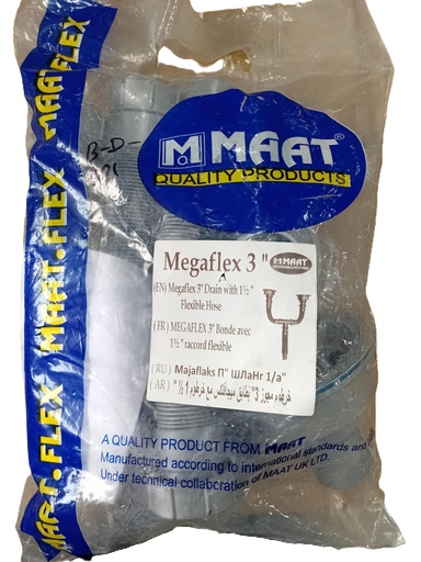 [B-D-001] GREY PVC DOUBLE BOTTLE TRAP 
1-1/2" MEGAFLEX 3"
Box Code: