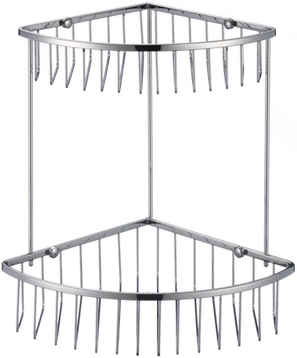 [BR-551] Bathroom Corner Rack Double Shelf - 480725BN