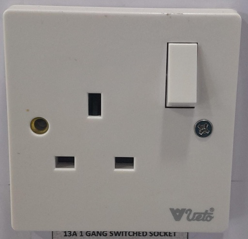 [SWS-QW-009] 13A 1 GANG SWITCHED SOCKET
WHITE PLATED 
SINGLE POLE   SWS-QW-009