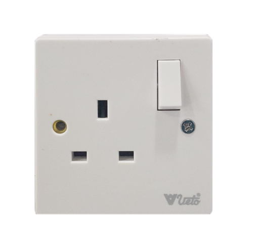 [SWS-QW-009] Switched Socket, Single Pole SWS-QW-009 - 13A 1 Gang, White