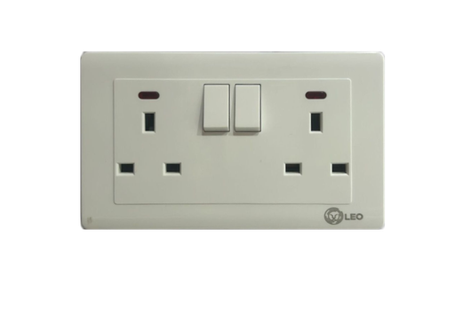 [BR-736] Double 3Pin Socket, LK4057, White