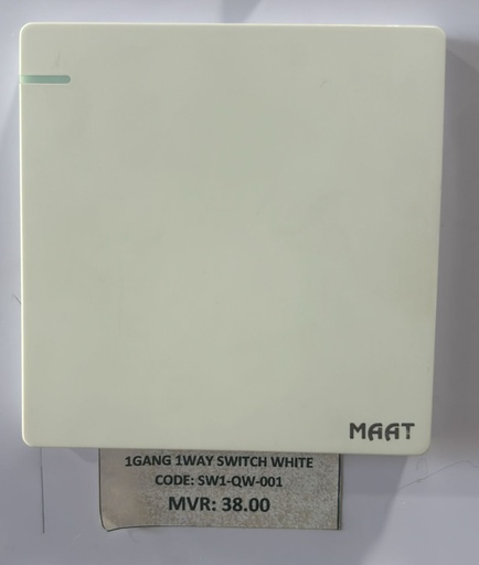 [SW1-QW-001] 1GANG 1WAY SWITCH WHITE
Box Code: METQ51Q/1Y