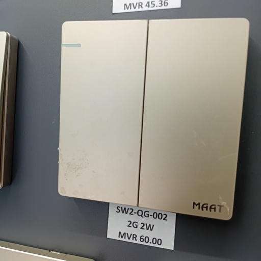 [SW2-QG-002] 2GANG 2WAY SWITCH  GOLD PLATED
 Box Code: Q5C2Q/2Y