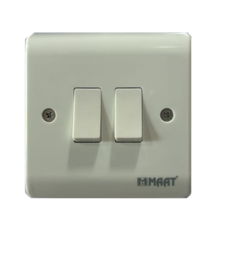 [SW2-ZW-001] 2 GANG 1 WAY SWITCH  WHITE
Box Code: Z303