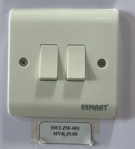 [SW2-ZW-001] 2 GANG 1 WAY SWITCH  WHITE
Box Code: Z303